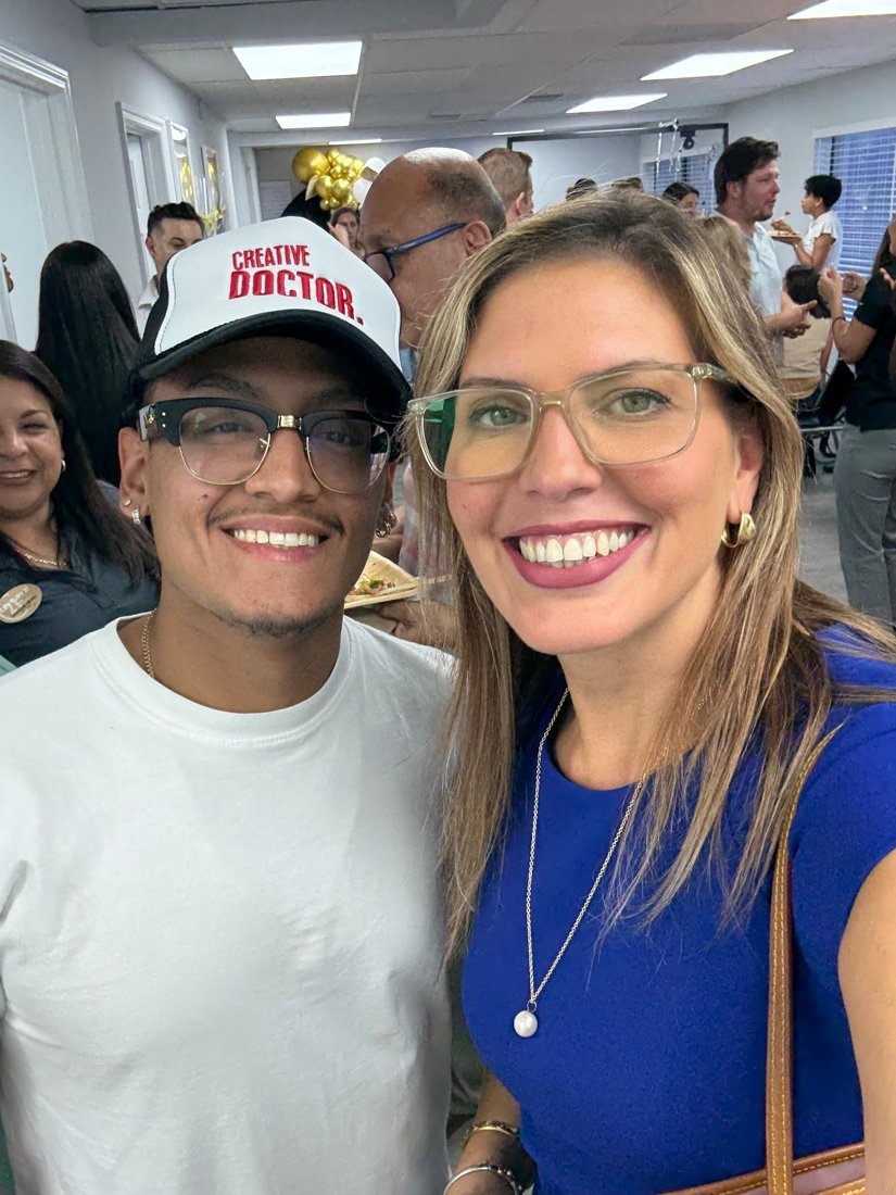 Allan with a client at a business event